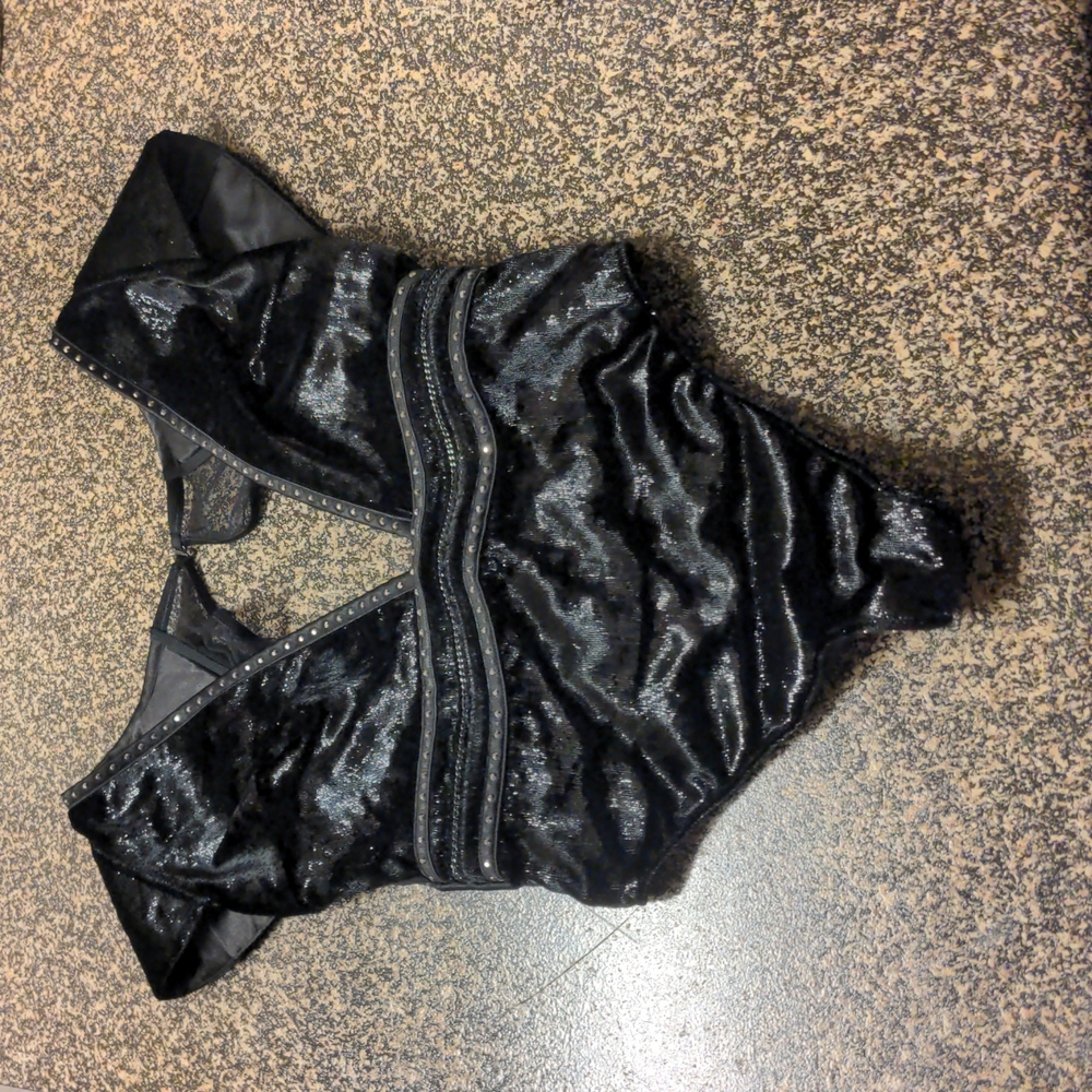 Black velvet bodysuit